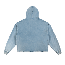 Load image into Gallery viewer, Vintage Washed Frayed-Hem Hoodie